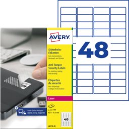 AVERY ZWECKFORM AVZ L6113-20 - Etiquetas de seguridad, resistentes al agua, 45,7 x 21,2 mm, 960