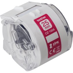 BROTHER BRO CZ-1004 - Rollo de etiquetas de color, blanco, 25 mm