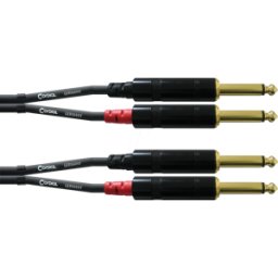 CFU 0,6 PP - CORDIAL 2x jack mono de 6,3 mm, 2x jack mono de 6,3 mm, 0,60m