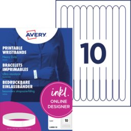 AVERY ZWECKFORM AVZ L4000-10 - Cintas de entrada, lámina resistente al agua, blanco, 100