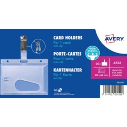 AVERY ZWECKFORM AVZ 4826 - Funda para identificación, 54x85 mm, con clip, 25 unidade