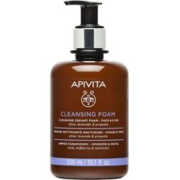 Apivita Crema Espuma Limpiadora facial y ojos con oliva y lavanda 300 ml