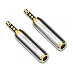 Adaptador Jack Vention VAB-S02 - Jack 2.5 Macho - Jack 3.5 Hembra - Plata