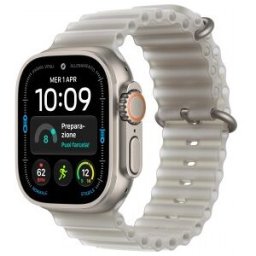 Apple Watch Ultra 4 (GPS + Cellular) - Caja de titanio natural de 49 mm - Correa Ocean gris traslúci