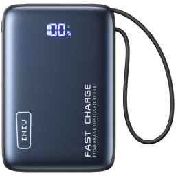 Power Bank INIU Pocket 20000mAh 22,5W ultracompacta negro cable USB-C integrado