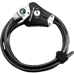 Cable Antirrobo Master Lock Python Ajustable 1,8 m Acero Negro