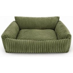 Purre Sofá de espuma para perro 100x75 cm en pana suave verde