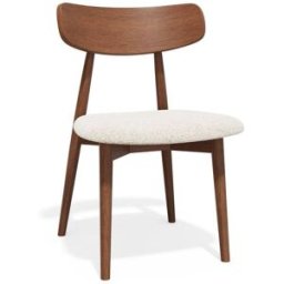 Premium Interiors Juego de 2 sillas de tejido bouclé crema
