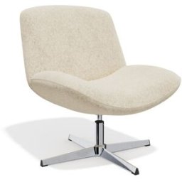 Premium Interiors Sillón giratorio de terciopelo texturizado crema