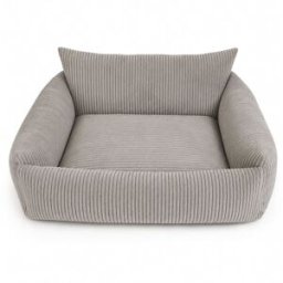 Purre Sofá de espuma para perro 80x60 cm en pana gris nube