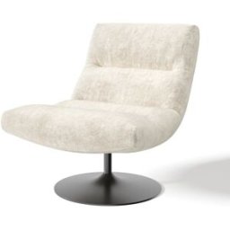 Premium Interiors Sillón giratorio de terciopelo texturizado crema