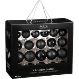 Mica Decorations Bola de navidad glass baubles negro h7xb7xl7cm