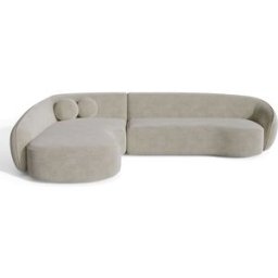 Sia Home Sofá esquinero izquierdo de tejido tramado tacto suave crema