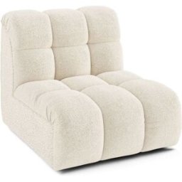 Premium Interiors Sillón giratorio modular de tejido bouclé crema