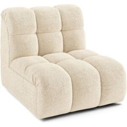 Premium Interiors Sillón giratorio modular de tejido bouclé beige
