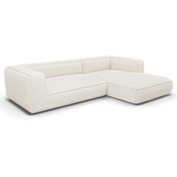 Premium Interiors Sofá esquinero derecho de tejido bouclé crema