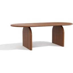 Premium Interiors Mesa de comedor de madera contrachapada nogal claro
