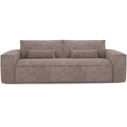 Premium Interiors Sofá cama de terciopelo gofrado topo
