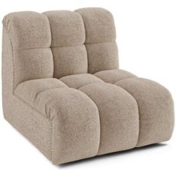 Premium Interiors Sillón giratorio modular de tejido bouclé topo