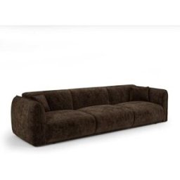 Premium Interiors Sofá de terciopelo estampado marrón espresso
