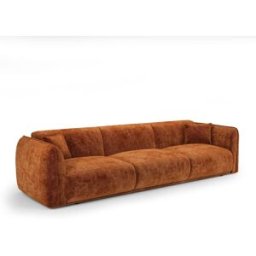 Premium Interiors Sofá de terciopelo estampado terracota