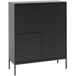 Petits meubles Bufé alto 3 puertas paneles de melamina y mdf negro