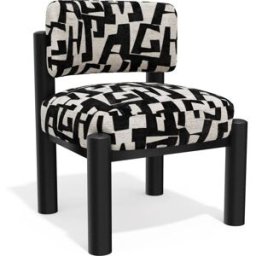 Premium Interiors Sillón de tejido texturizado estampado negro