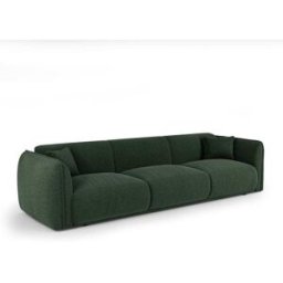 Premium Interiors Sofá de tejido tramado tacto suave verde caqui