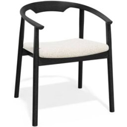 Premium Interiors Juego de 2 sillas de tejido bouclé crema