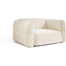 Premium Interiors Sillón de terciopelo gofrado crema