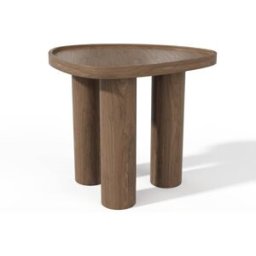 Premium Interiors Mesa auxiliar de madera contrachapada nogal claro