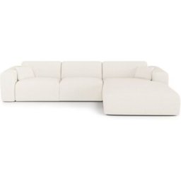 Sia Home Sofá cama esquinero derecho de tejido bouclé crema