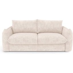Premium Interiors Sofá cama de terciopelo gofrado crema