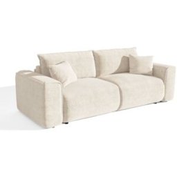 Premium Interiors Sofá cama de tejido bouclé crema