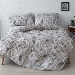 Manterol Juego funda nórdica algodón estampado ramas gris - CAMA 135/140cm