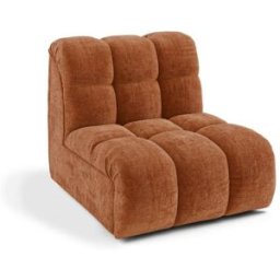 Premium Interiors Sillón giratorio modular de terciopelo gofrado terracota