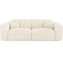 Sia Home Sofá cama express 160cm de terciopelo canalé crema