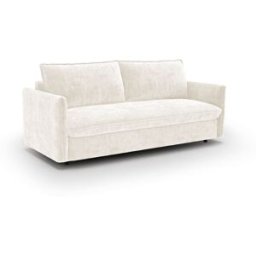 Premium Interiors Sofá cama de terciopelo gofrado crema