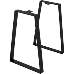 ML-Design 2x patas de mesa o banco industrial 28,5 x 40,5 cm negro trapezoidal