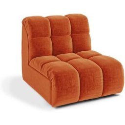 Premium Interiors Sillón giratorio modular de terciopelo naranja retro