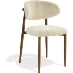 Premium Interiors Juego de 2 sillas de terciopelo bouclé beige