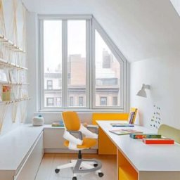 hjh OFFICE Silla giratoria para niños tela naranja
