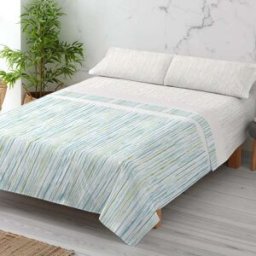 Manterol Juego sábanas algodón estampado rayas multicolor - cotton deco 180cm