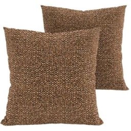 Premium Interiors Juego de 2 cojines decorativos de tejido efecto tweed caramelo