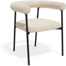 Premium Interiors Juego de 2 sillas de terciopelo texturizado crema