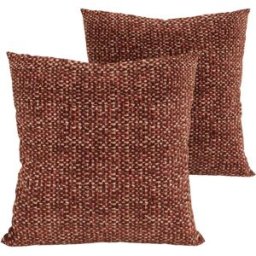 Premium Interiors Juego de 2 cojines decorativos de tejido efecto tweed burdeos