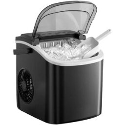 SONGMICS Máquina de hielo portátil autolimpiante de color negro