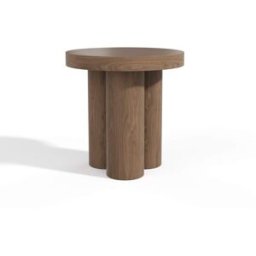 Premium Interiors Mesa auxiliar de madera contrachapada nogal claro
