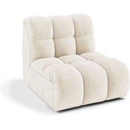 Premium Interiors Sillón giratorio modular de terciopelo gofrado crema