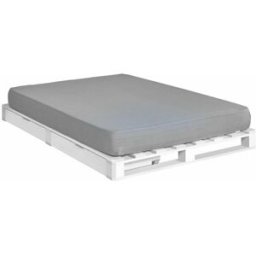 ID Kids Cama palet madera maciza blanco 140x200 cm